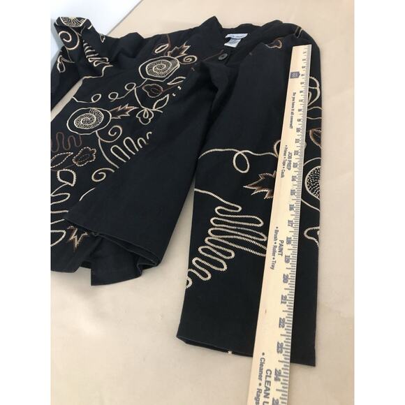 Vicki Wayne Women Plus Blazer 16W Embroidered Long Sleeve Clueless Preppy Black - Picture 9 of 9